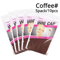 Clearance Quality Deluxe Wig Cap Hair Net for Weave 10pcs=5packs Hair Wig Nets Stretch Mesh Wig Cap for Making Wigs Free Size