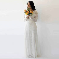 BLUSHFASHION - Original Curvy  Long Sleeves Lace  Bohemian  Dress #1239