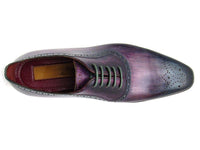 Paul Parkman Men's Purple & Navy Medallion Toe Oxfords (ID#PR88TT)