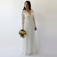 BLUSHFASHION - Original Curvy  Long Sleeves Lace  Bohemian  Dress #1239