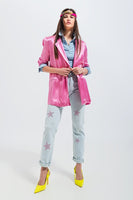 Q2 - Original Satin Blazer in Pink