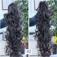 Synthetic Claw Clip Ponytail Luxury for Braiding 75cm 30" High Temperature Fiber Hairpieces Long Curly Hair Extensions for Women