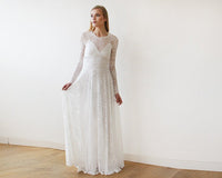 BLUSHFASHION - Original Round Neckline Bridal Lace Dress #1147