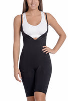 BODY BEAUTIFUL SHAPEWEAR - Original Seamless "Wear Your Own Bra" Bodysuit Shaper With Extra Long Boyleg Black