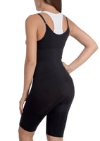 BODY BEAUTIFUL SHAPEWEAR - Original Seamless "Wear Your Own Bra" Bodysuit Shaper With Extra Long Boyleg Black