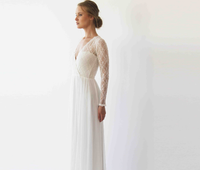 Original Long Sleeve Wedding Dress, Wrap Long Sleeves  1261