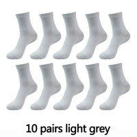 10 Pairs High Quality Bamboo Fiber Men's Socks Business Breathable Deodorant Compression Socks Men Long Big Size EUR 38-46