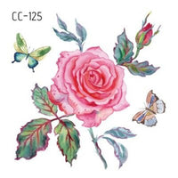 Mini Body Art Waterproof Temporary Tattoos for Women Flower Design Flash Tattoo Sticker CC6034