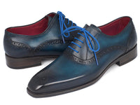 Paul Parkman Men's Blue & Navy Medallion Toe Oxfords (ID#FS88VA)