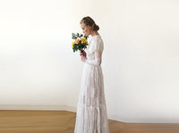 BLUSHFASHION - Original Woodland Vintage Lace Wedding Dress#1206