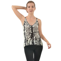 SHARON TATEM LLC - Original Oriental Pattern Chiffon Cami Black and White