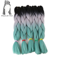 Desire for Hair 10packs Per Lot 24inch 100g Heat Resistant Synthetic Ombre Jumbo Braiding Box Hair Red Yellow Blue Green 4 Tone