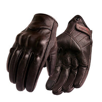 Motorcycle Gloves Men Touch Screen Brown Leather Electric Bike Glove Cycling Full Finger Motorbike Moto Bike Motocross Luvas