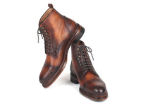 Paul Parkman Antique Burnished Leather Boots Brown (ID#5075-BRW)