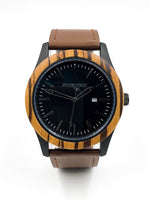 Inverness - Zebrawood & Brown Leather