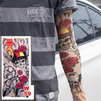 1pc Hot Sale Tattoo Sleeve  Styles Elastic Fake 100%nylon Arm Stocking Beloved Girl Buddha Wolf Dragon Design Halloween Cool Men