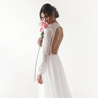 BLUSHFASHION - Original High Neck & Open Back Wedding Dress  #1181