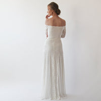 BLUSHFASHION - Original Ivory Off Shoulder Wedding Maxi Dress #1228