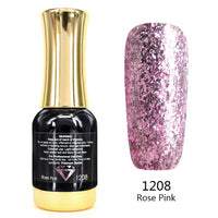 Venalisa 12ml Supper Diamond Top Coat Supply Nail Art Enamel Gel Nail Polish Shining Glitter Sequin Starry Platinum Paint Gel