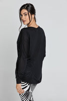 CONQUISTA FASHION - Original Black Top With Long Batwing Sleeves by SWL