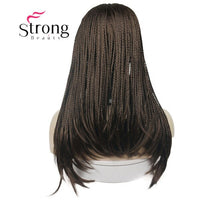 StrongBeauty Long Gray With Dark Roots Ombre Braided 3/4 HEADBAND Full Synthetic Wig Box Braids Wig Coverage Wigs COLOUR CHOICES