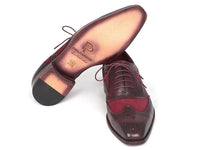 Paul Parkman Suede & Calfskin Men's Wingtip Oxfords Bordeaux (ID#228BRDSD)