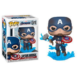 POP figure Marvel Avengers Endgame Captain America with Broken Shield & Mjolnir