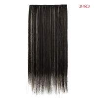 Original Synthetic Clip in Hair Extension Ombre Bayalage Long Straight Flase Hair Pieces for Women 24" 5clips One Piece 3/4 Head