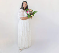 BLUSHFASHION - Original Bridal Lace Skirt With Pockets , Bohemian Bridal Wear #3037