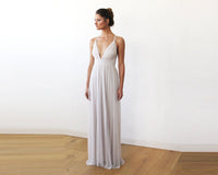 BLUSHFASHION - Original Ivory Maxi Dress With Adjustable Straps #1170