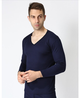 ZERLOS - Original 2024 Autumn and Winter Men Fertilizer Velvet Padded Cotton Super Soft V-Neck Long Sleeve Tops Shirts Thermal Underwear