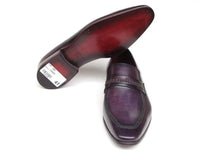 Paul Parkman Men's Purple Loafers Handmade Slip-On Shoes (ID#068-PURP)