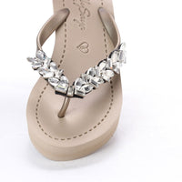 Original Shoes Greenwich - Rhinestone Mid Wedge Flip Flops