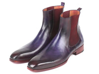 Paul Parkman Navy & Purple Chelsea Boots (ID#BT552PUR)