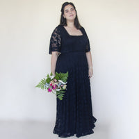 BLUSHFASHION - Original Black Lace Romantic Dress With Butterfly Sleeves  #1343