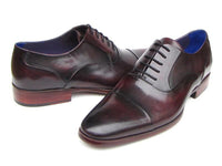 Paul Parkman Men's Captoe Oxfords Black Purple Shoes (ID#074-PURP-BLK)