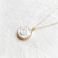 POPORCELAIN - Original Porcelain Moonlight Rose Gold-Filled Pendant Necklace