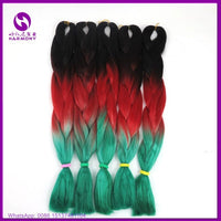 Desire for Hair 10packs Per Lot 24inch 100g Heat Resistant Synthetic Ombre Jumbo Braiding Box Hair Red Yellow Blue Green 4 Tone