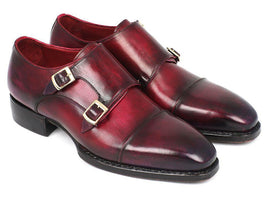 Paul Parkman Triple Leather Sole Hand-Welted Cap Toe Monkstraps (ID#LX77MNK)