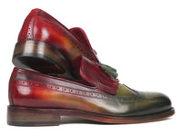 Paul Parkman Kiltie Tassel Loafer Green & Bordeaux (ID#KT39RD)