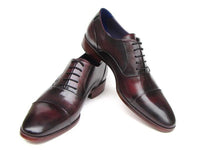 Paul Parkman Men's Captoe Oxfords Black Purple Shoes (ID#074-PURP-BLK)