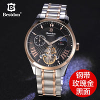 Switzerland Automatic Mechanical Watch Men Bestdon Luxury Brand Tourbillon Watches Full Steel Waterproof Relogio Masculino 7113G