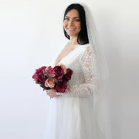 BLUSHFASHION - Original Dots Tulle Wedding Veil #4019