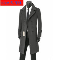 New Men Cashmere Overcoat Jacket Youth Wool Warm Tide Casual X-Long Double Breasted Thick Mens Wool Coat Plus Size S-7xl 8XL 9XL