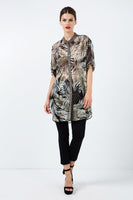 Long Print Chiffon Shirt