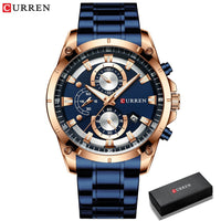 CURREN Creative Design Watches Men Luxury Casual Quartz Wristwatch With Stainless Steel Chronograph Sport Watch Male Clock