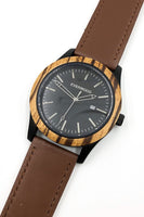 Inverness - Zebrawood & Brown Leather