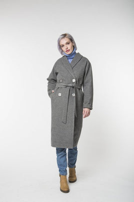 REVALU - Original Long Gray Coat / Spring - Autumn / Women's Coat / Collection 2018 by REVALU
