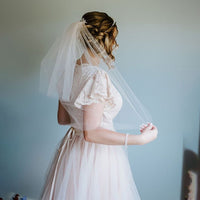 BLUSHFASHION - Original Fairy Blush Wrap Wedding Dress, Butterfly Sleeves and Puffy Tulle #1293