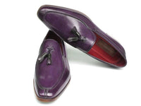 Paul Parkman Men's Tassel Loafer Purple Hand Painted Leather (ID#083-PURP)